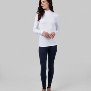 32 Degrees Womens Mock-Neck Long-Sleeve White Medium Extra Warm Base Layers